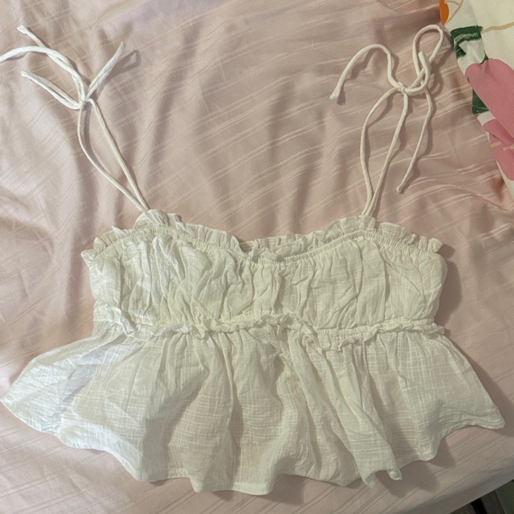 Princess Polly White Ruffled Camisole